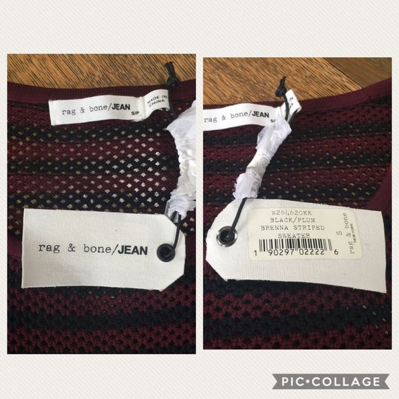 Rag & Bone S Brenna Striped Mesh Sweater LS NWT - Picture 7 of 8